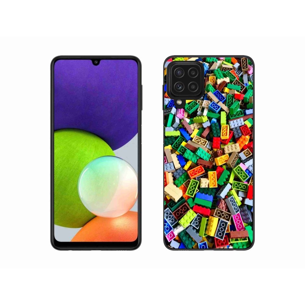 Gélový kryt mmCase na Samsung Galaxy A22 4G - farebné stavebné kocky