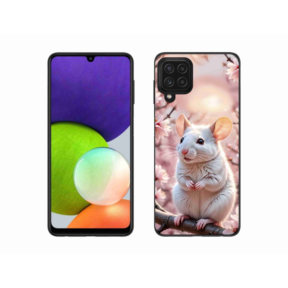 Gélový kryt mmCase na Samsung Galaxy A22 4G - biela myš na vetve