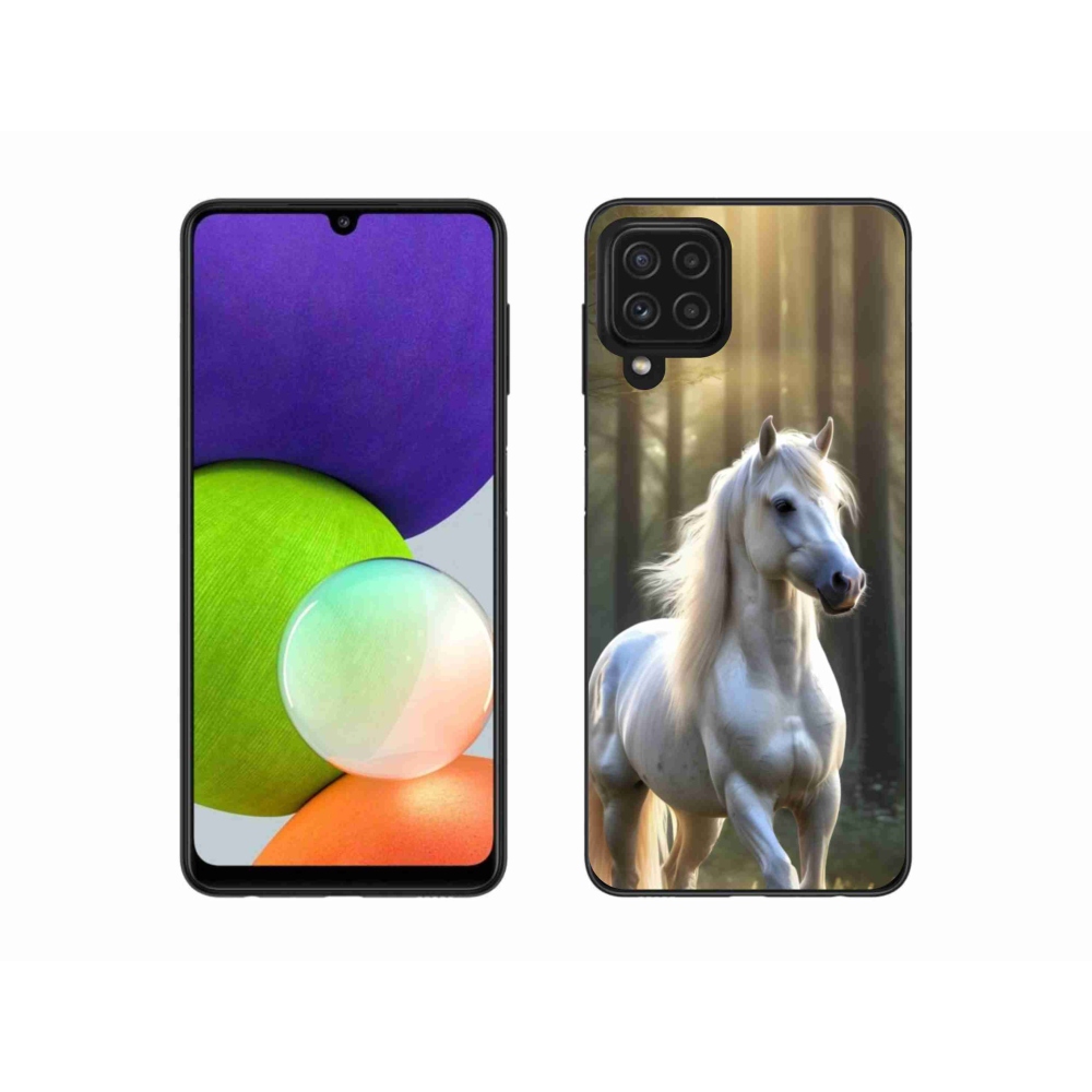 Gélový kryt mmCase na Samsung Galaxy A22 4G - biely kôň 3