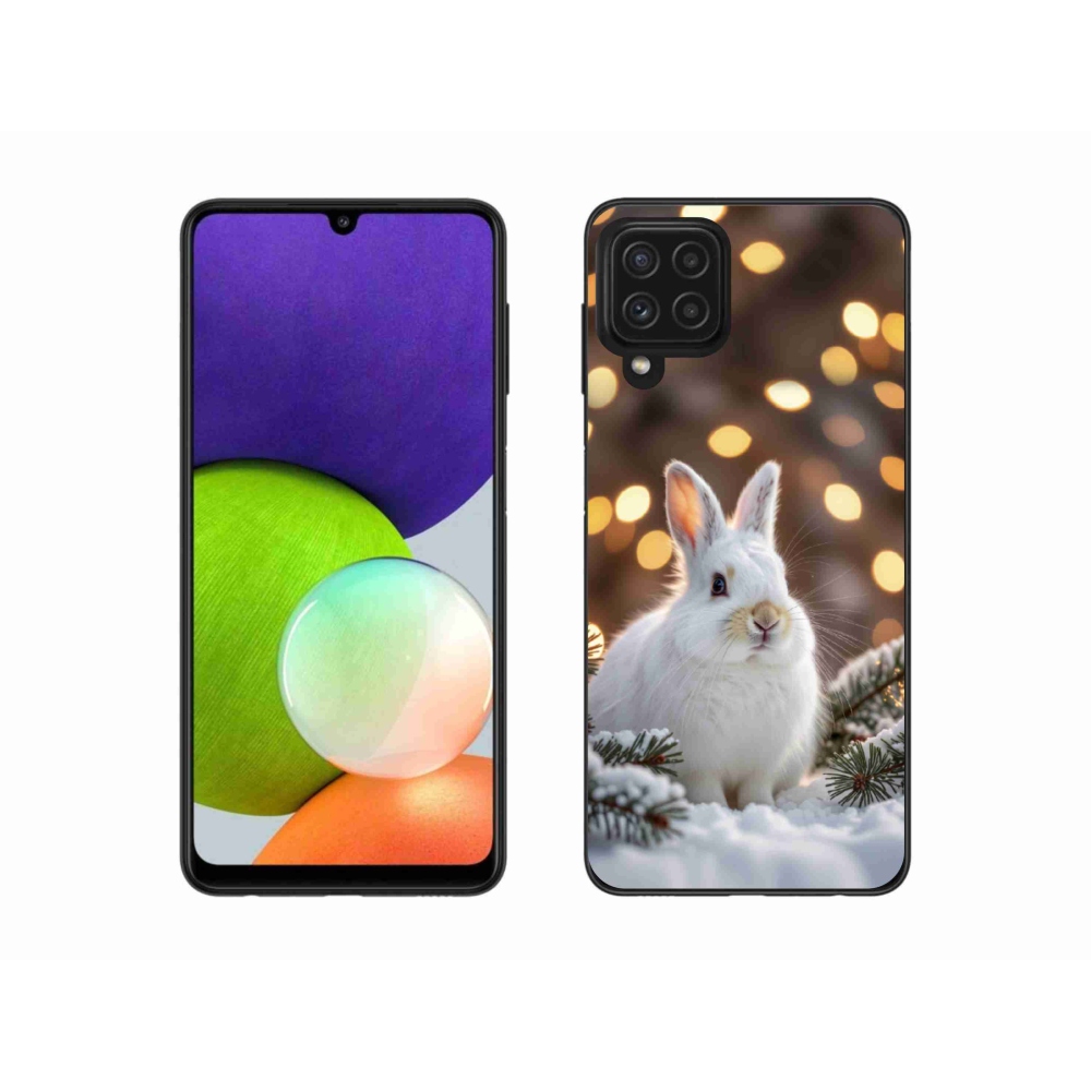 Gélový kryt mmCase na Samsung Galaxy A22 4G - biely zajac