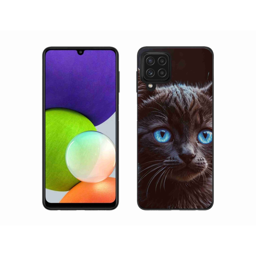 Gélový kryt mmCase na Samsung Galaxy A22 4G - čierne mačiatko 2