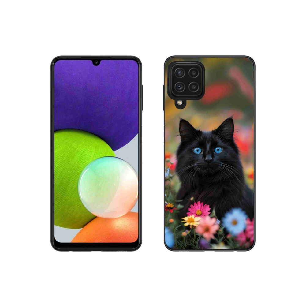 Gélový kryt mmCase na Samsung Galaxy A22 4G - čierne mačiatko 4