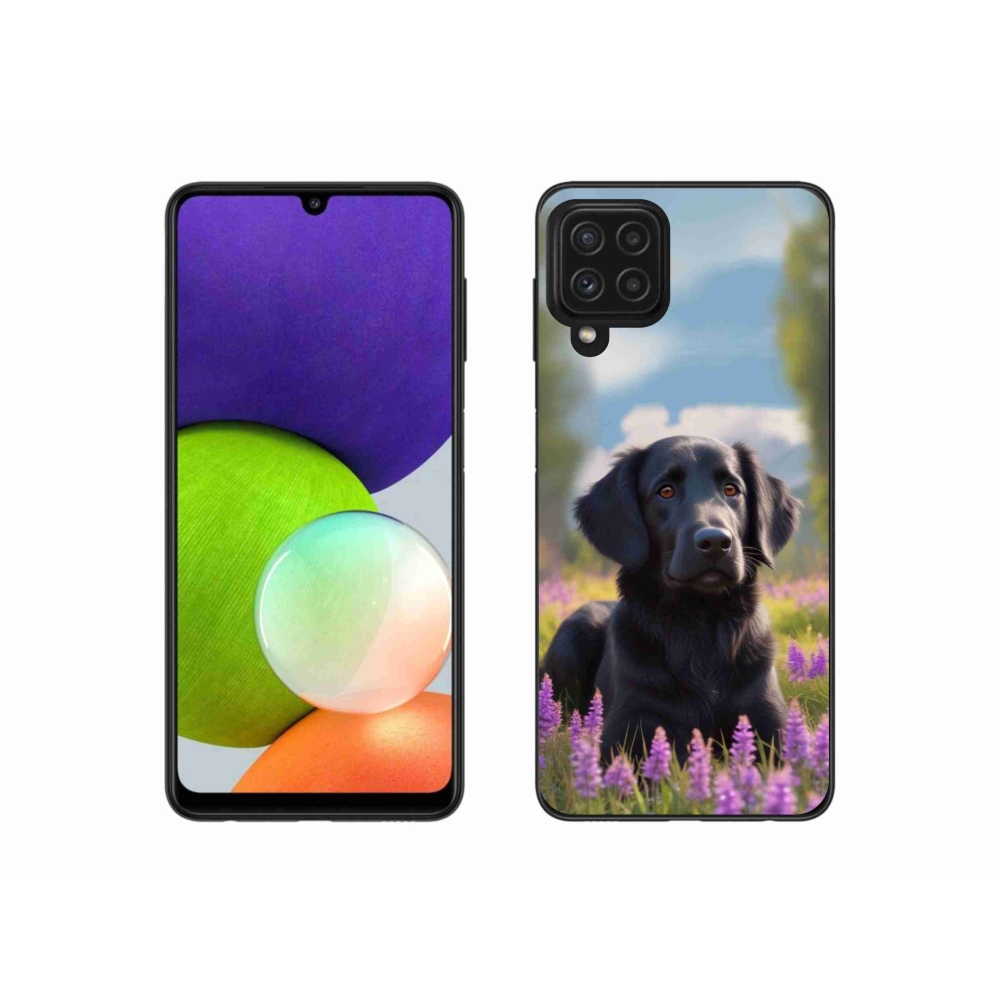 Gélový kryt mmCase na Samsung Galaxy A22 4G - elegantný čierny retriever