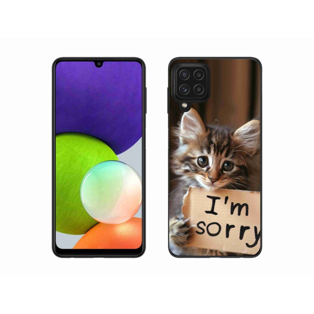 Gélový kryt mmCase na Samsung Galaxy A22 4G - mačacie ospravedlnenie