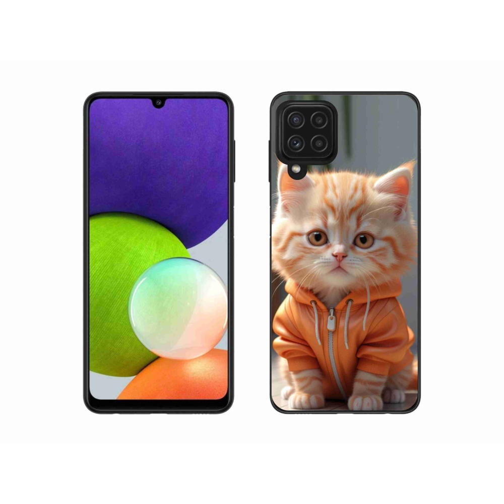 Gélový kryt mmCase na Samsung Galaxy A22 4G - mačiatko v mikine
