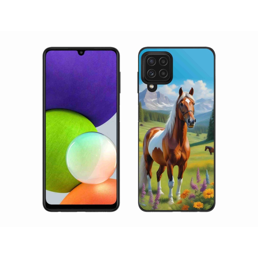 Gélový kryt mmCase na Samsung Galaxy A22 4G - kôň na lúke