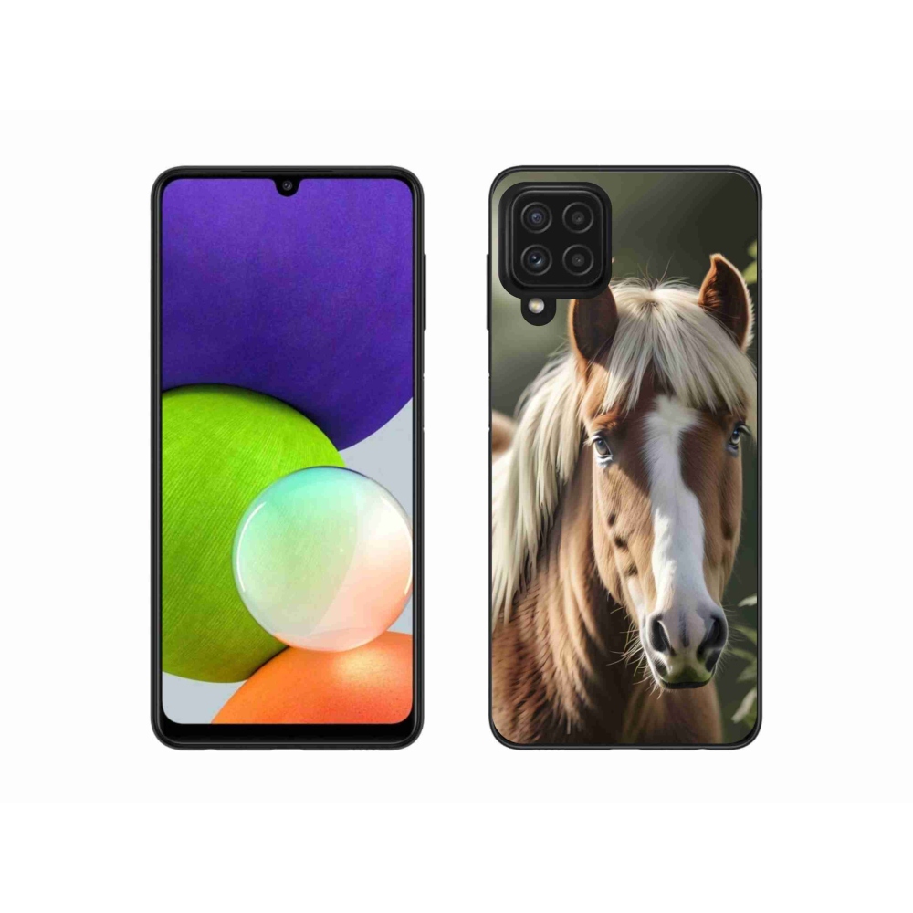 Gélový kryt mmCase na Samsung Galaxy A22 4G - kôň so svetlou hrivou