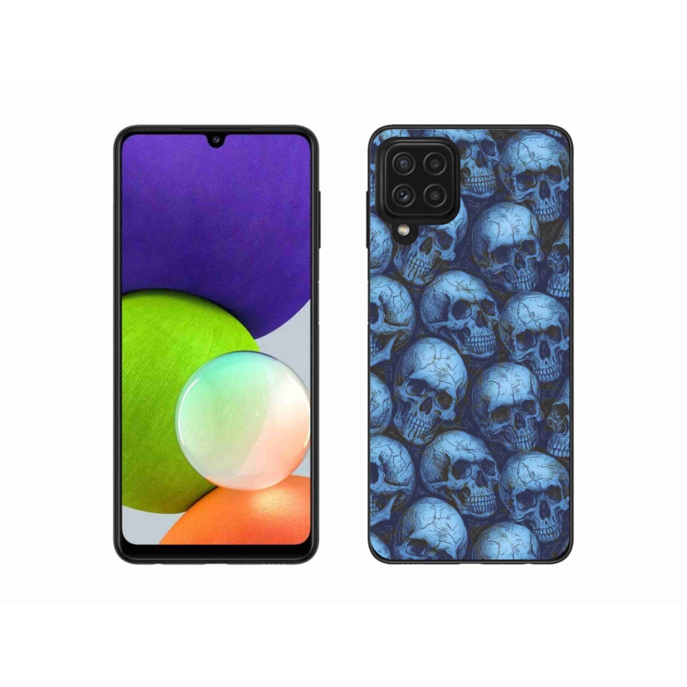 Gélový kryt mmCase na Samsung Galaxy A22 4G - lebky