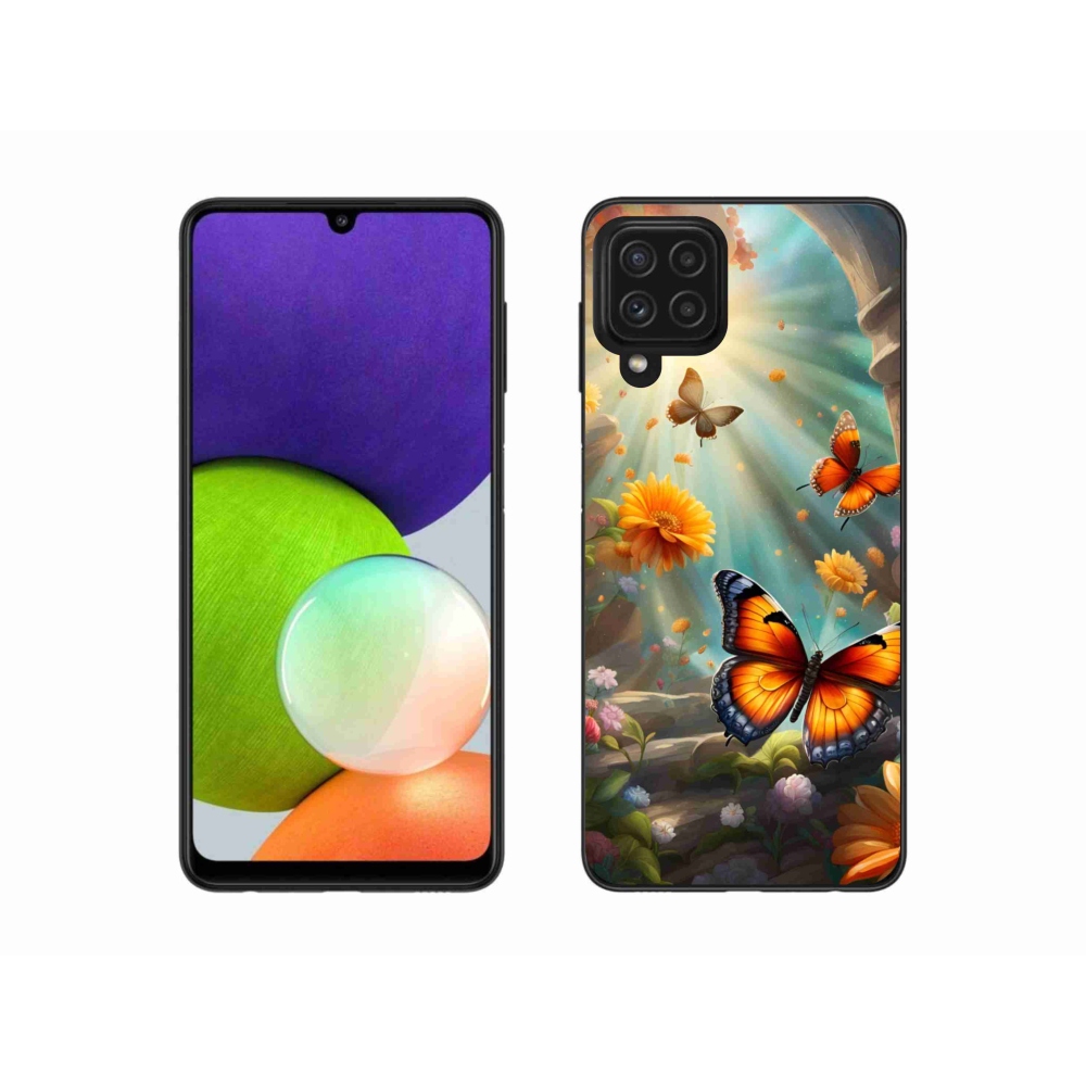 Gélový kryt mmCase na Samsung Galaxy A22 4G - motýlia záhrada 2