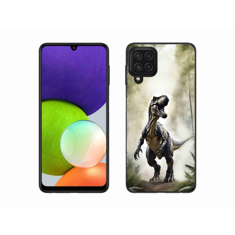 Gélový kryt mmCase na Samsung Galaxy A22 4G - naštvaný T-Rex