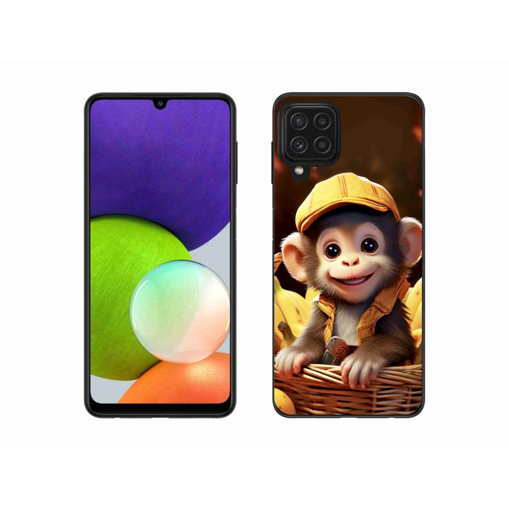 Gélový kryt mmCase na Samsung Galaxy A22 4G - opice v košíku