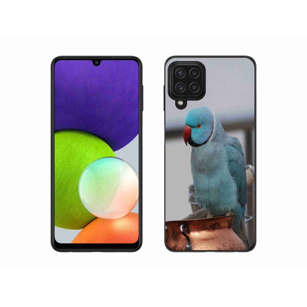 Gélový kryt mmCase na Samsung Galaxy A22 4G - papagáj alender modrý