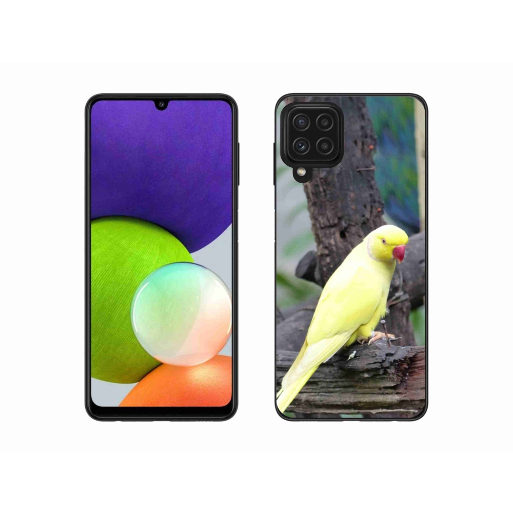 Gélový kryt mmCase na Samsung Galaxy A22 4G - papagáj alexander žltý