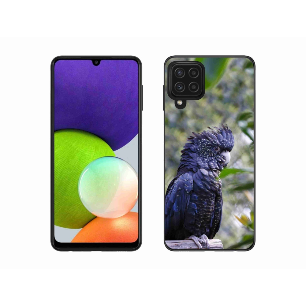 Gélový kryt mmCase na Samsung Galaxy A22 4G - papagáj kakadu čierny