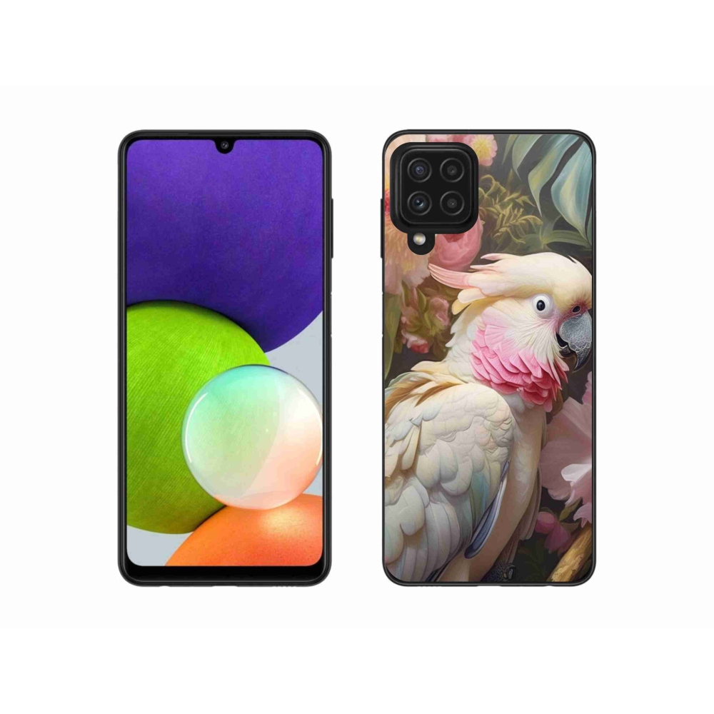 Gélový kryt mmCase na Samsung Galaxy A22 4G - papagáj kakadu ružový 2