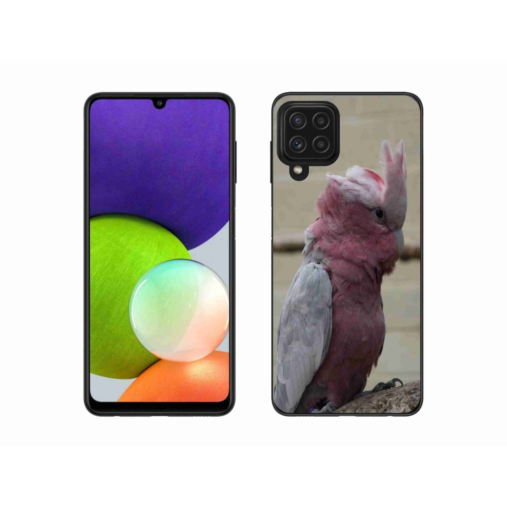 Gélový kryt mmCase na Samsung Galaxy A22 4G - papagáj kakadu ružový