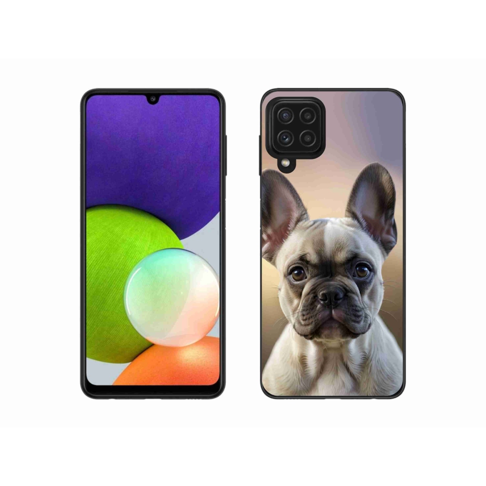 Gélový kryt mmCase na Samsung Galaxy A22 4G - roztomilý francúzsky buldoček