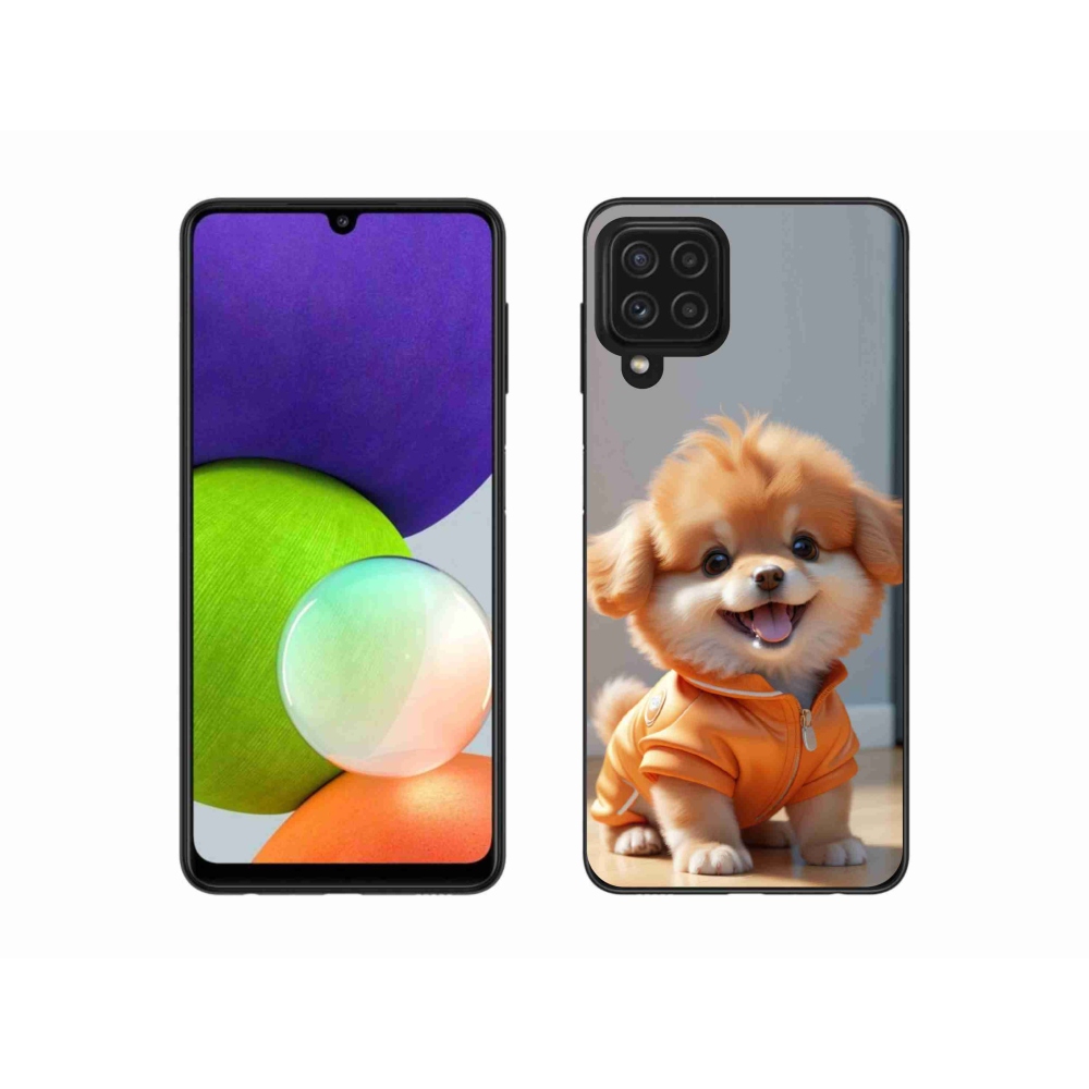 Gélový kryt mmCase na Samsung Galaxy A22 4G - roztomilý pomeranian v mikine