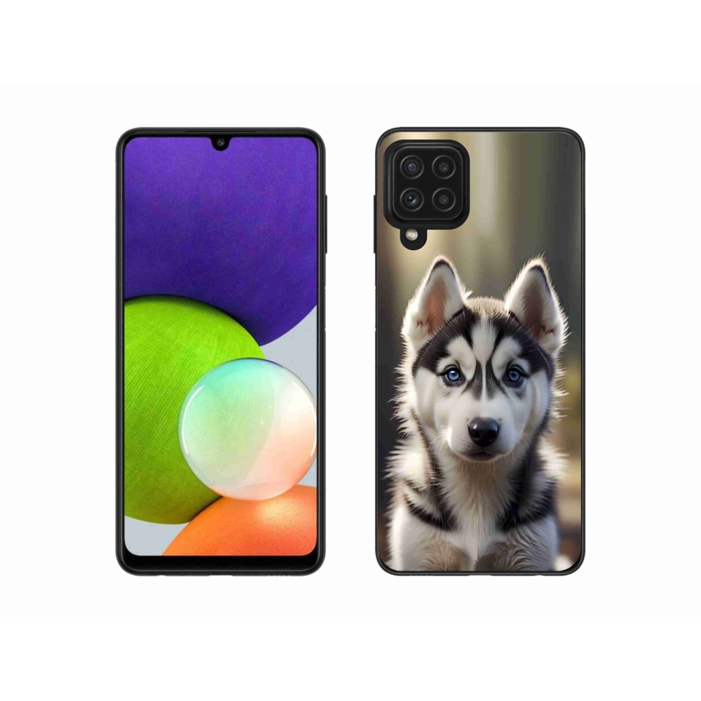 Gélový kryt mmCase na Samsung Galaxy A22 4G - roztomilý sibírsky husky