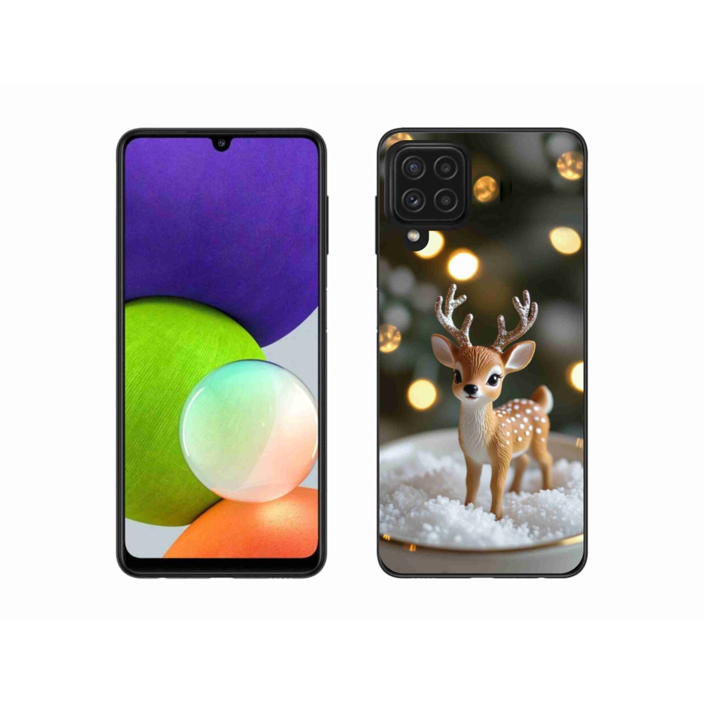Gélový kryt mmCase na Samsung Galaxy A22 4G - roztomilý vianočný jeleň