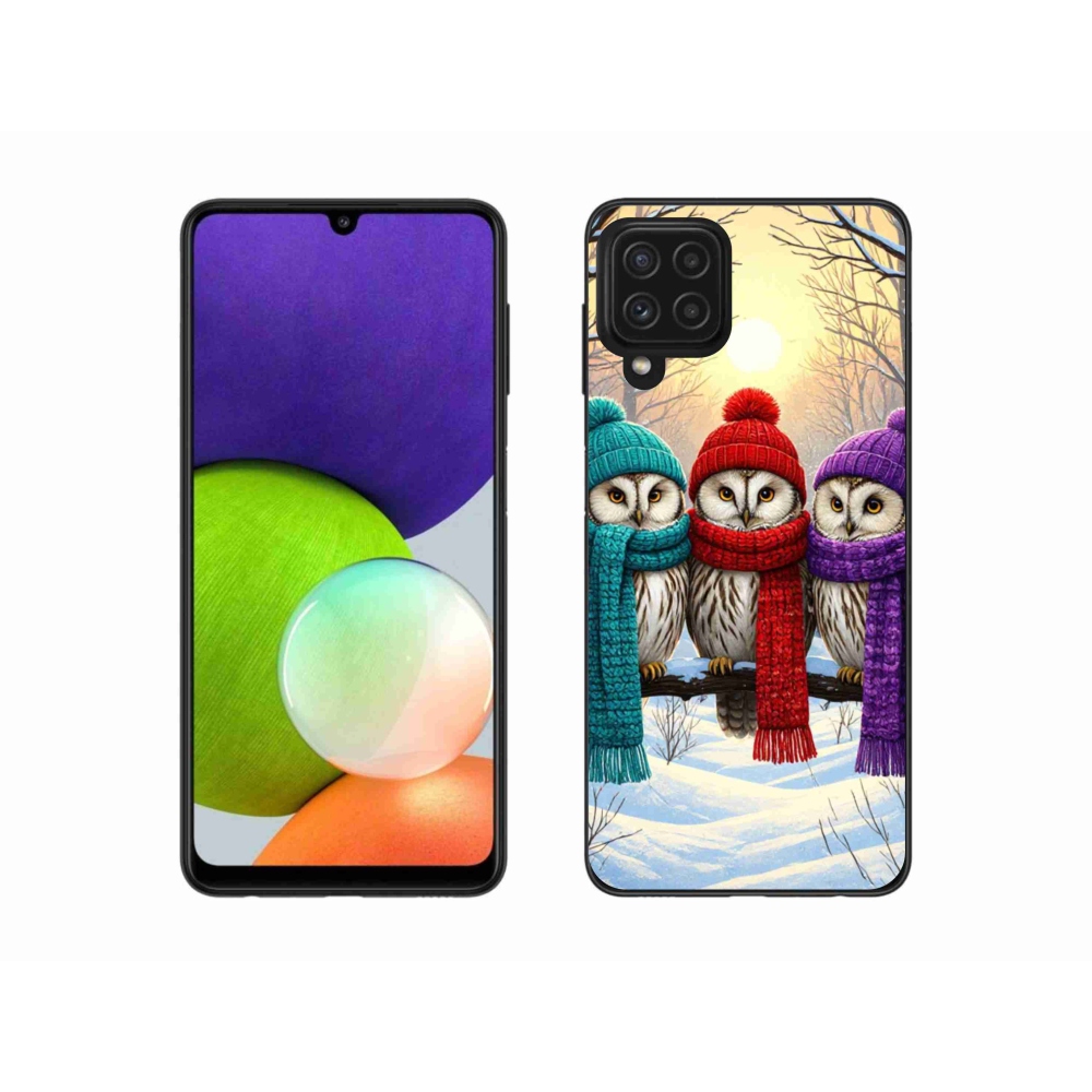 Gélový kryt mmCase na Samsung Galaxy A22 4G - soví priatelia