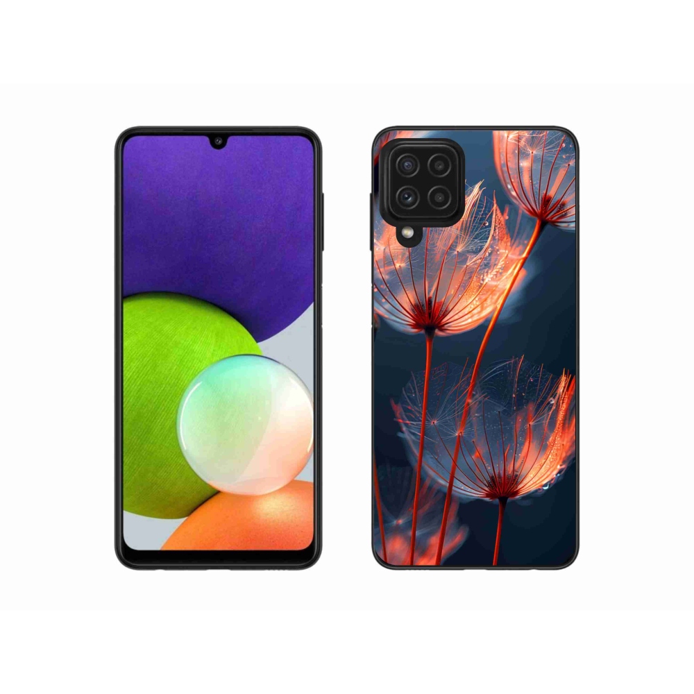 Gélový kryt mmCase na Samsung Galaxy A22 4G - svetielkujúce páperie