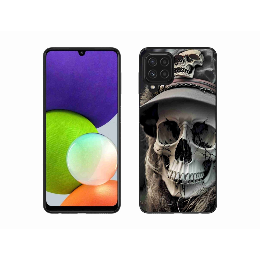 Gélový kryt mmCase na Samsung Galaxy A22 4G - temná lebka