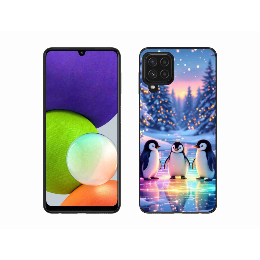 Gélový kryt mmCase na Samsung Galaxy A22 4G - tučniaky