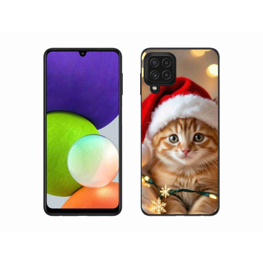 Gélový kryt mmCase na Samsung Galaxy A22 4G - vianočné mačiatko