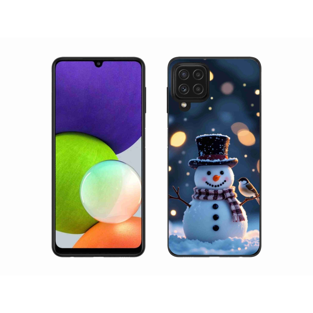Gélový kryt mmCase na Samsung Galaxy A22 4G - vianočný snehuliak