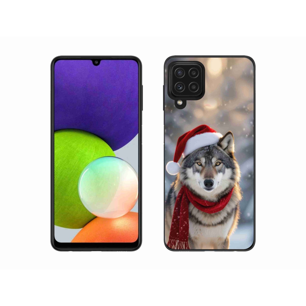Gélový kryt mmCase na Samsung Galaxy A22 4G - vianočný vlk