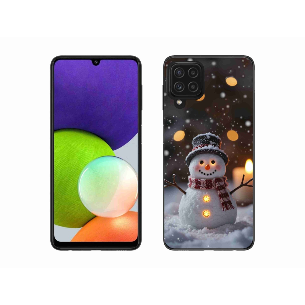 Gélový kryt mmCase na Samsung Galaxy A22 4G - veselý snehuliak