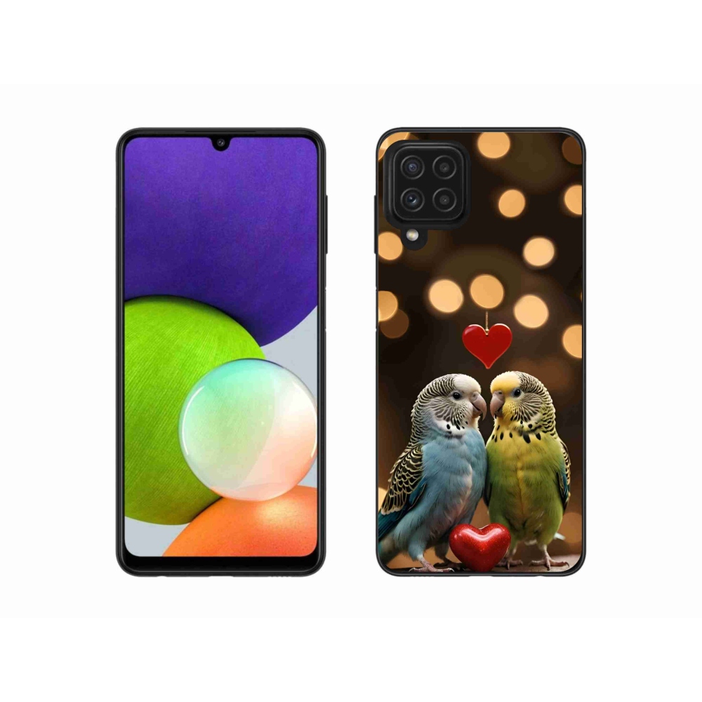 Gélový kryt mmCase na Samsung Galaxy A22 4G - zamilovaní papagáje