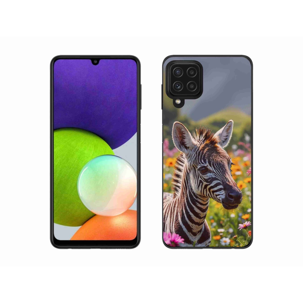 Gélový kryt mmCase na Samsung Galaxy A22 4G - zebra na lúke