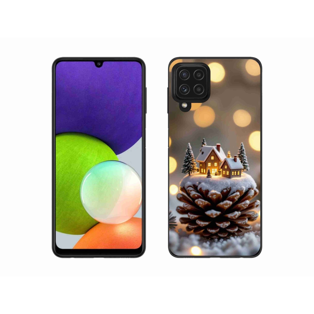 Gélový kryt mmCase na Samsung Galaxy A22 4G - zimná dedinka