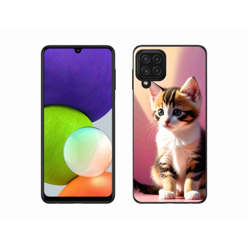 Gélový kryt mmCase na Samsung Galaxy A22 4G - zvedavé mačiatko 2