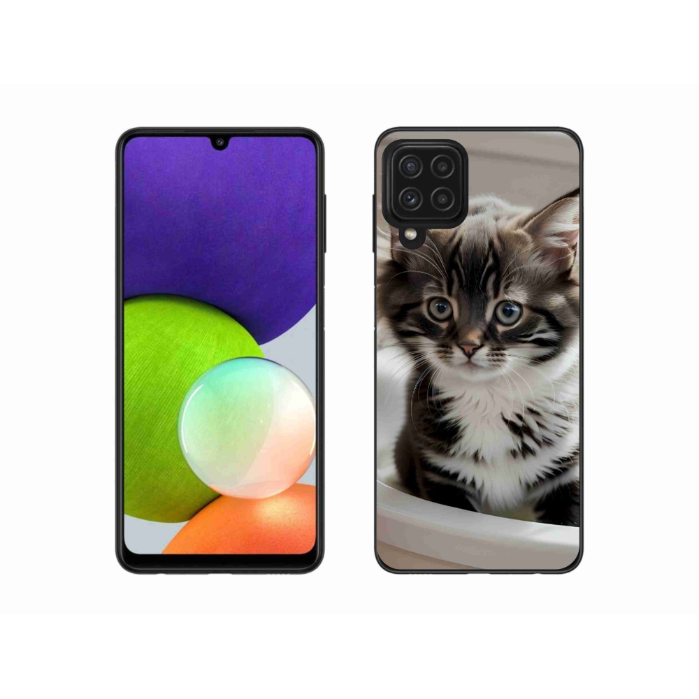 Gélový kryt mmCase na Samsung Galaxy A22 4G - zvedavé mačiatko