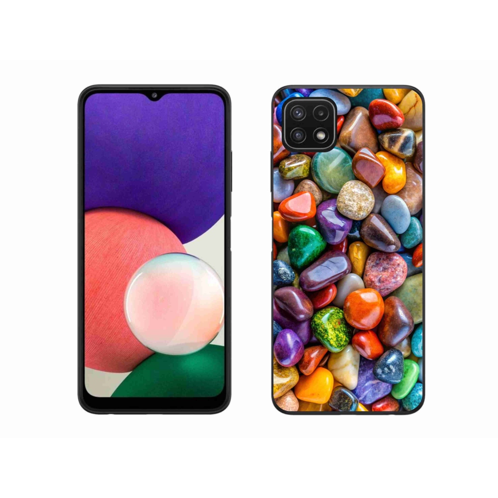 Gélový kryt mmCase na Samsung Galaxy A22 5G - farebné kamienky