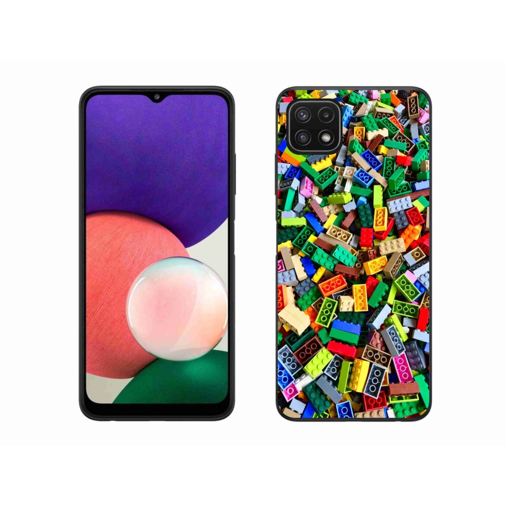 Gélový kryt mmCase na Samsung Galaxy A22 5G - farebné stavebné kocky