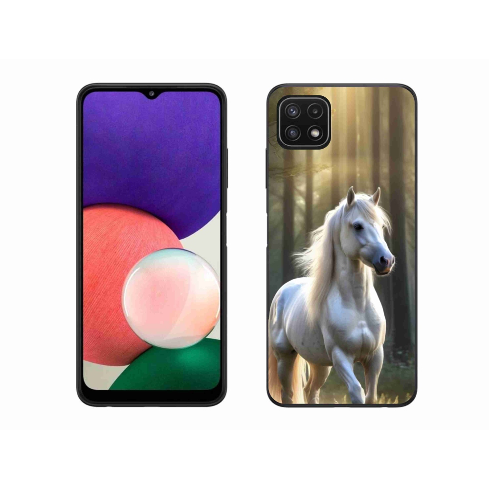 Gélový kryt mmCase na Samsung Galaxy A22 5G - biely kôň 3