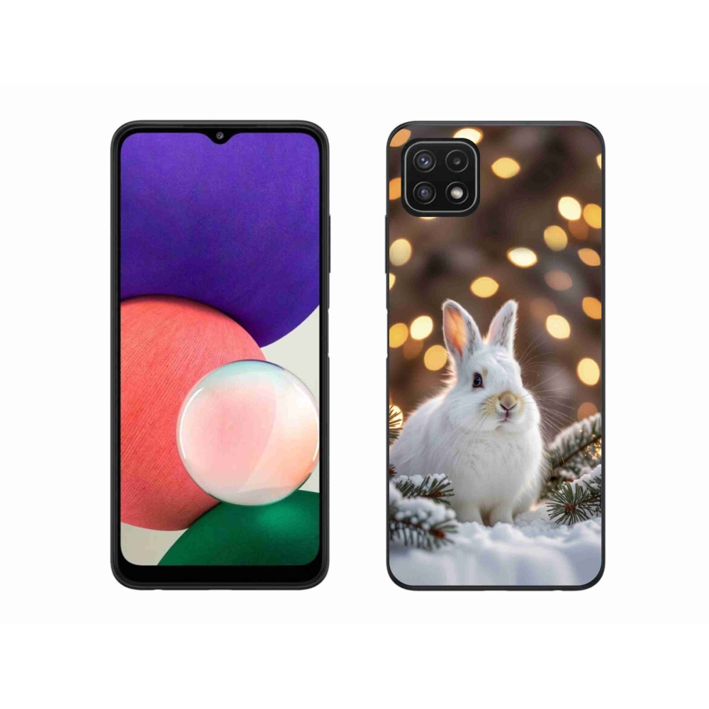Gélový kryt mmCase na Samsung Galaxy A22 5G - biely zajac