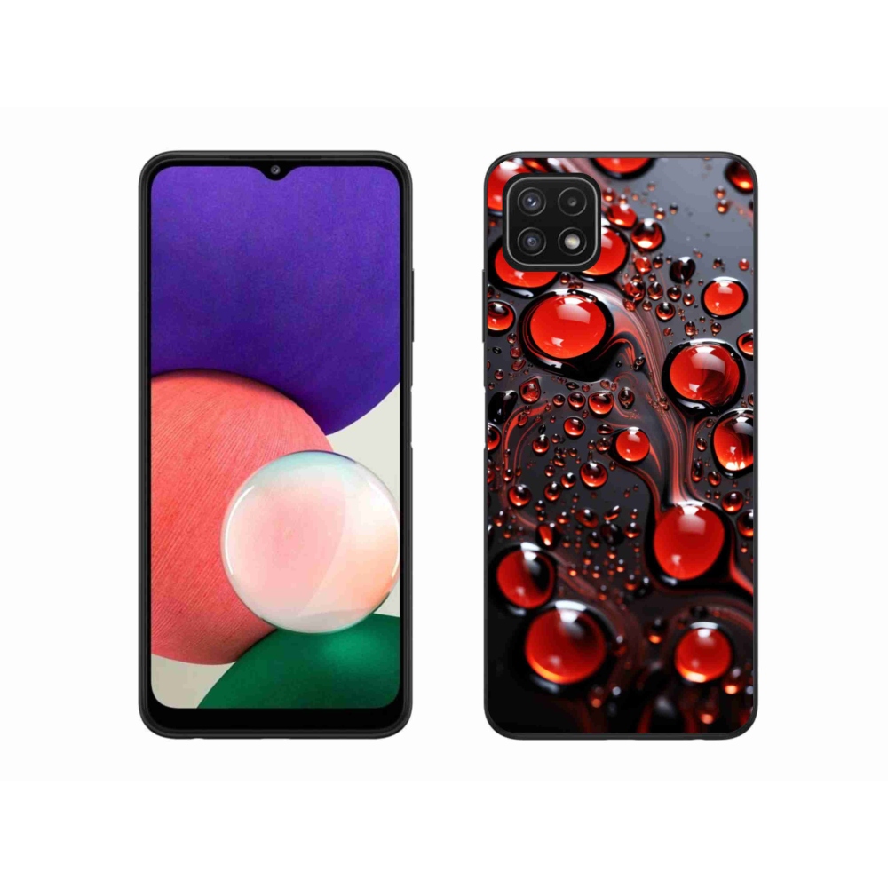 Gélový kryt mmCase na Samsung Galaxy A22 5G - červené kvapky 2
