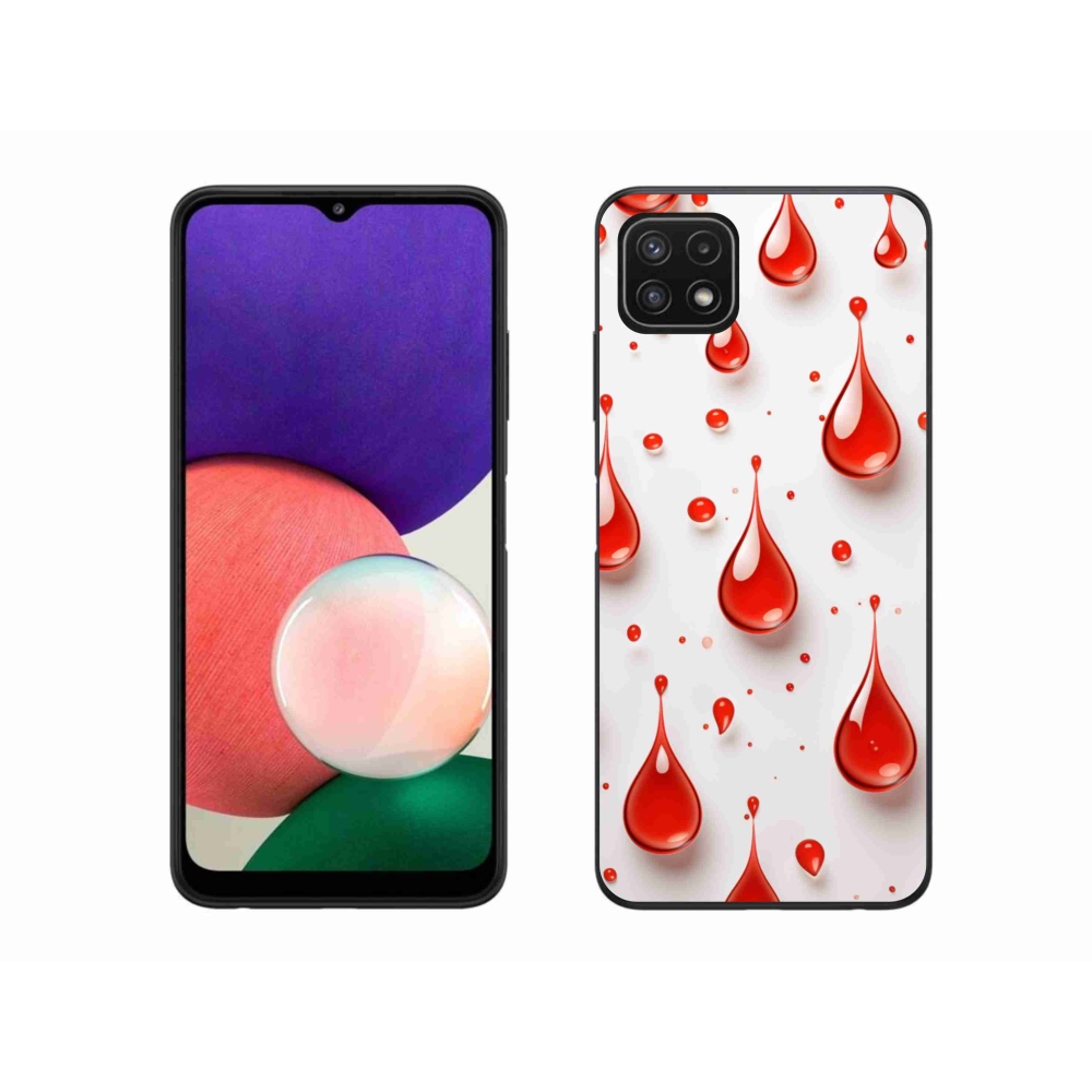 Gélový kryt mmCase na Samsung Galaxy A22 5G - červené kvapky
