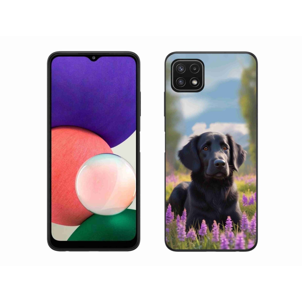 Gélový kryt mmCase na Samsung Galaxy A22 5G - elegantný čierny retriever