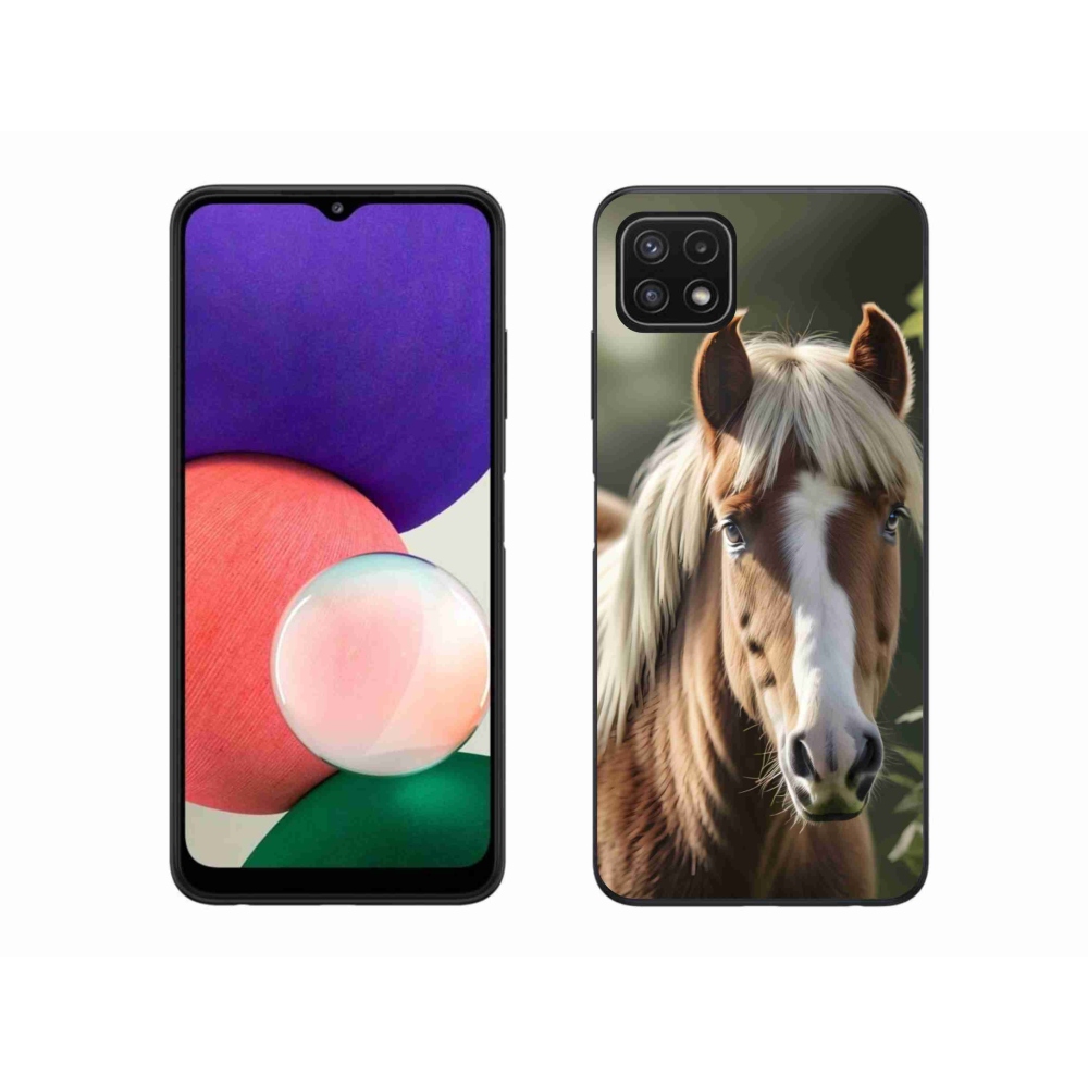 Gélový kryt mmCase na Samsung Galaxy A22 5G - kôň so svetlou hrivou