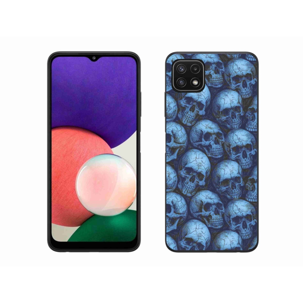 Gélový kryt mmCase na Samsung Galaxy A22 5G - lebky