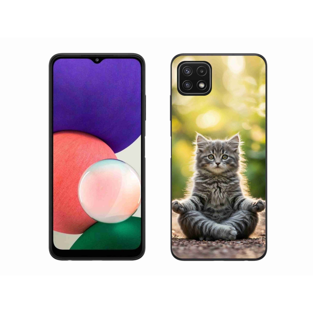 Gélový kryt mmCase na Samsung Galaxy A22 5G - meditujúce mačiatko