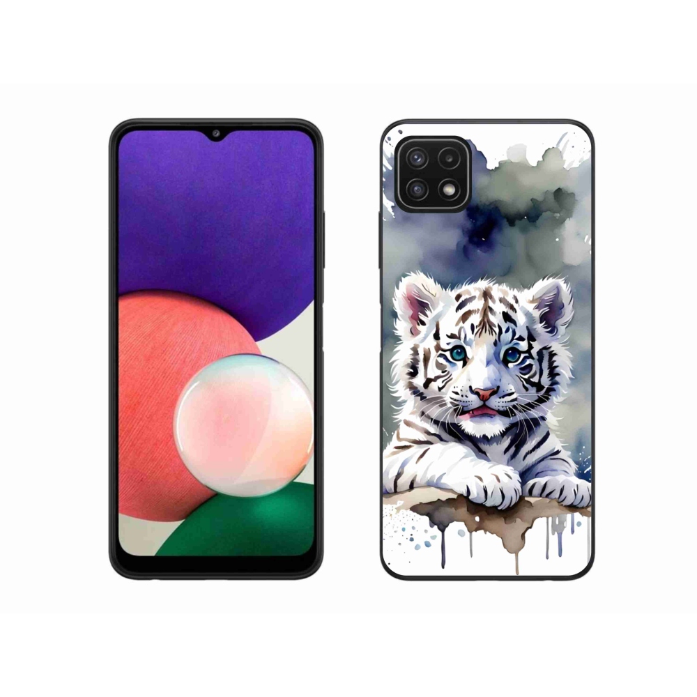 Gélový kryt mmCase na Samsung Galaxy A22 5G - mláďa bieleho tigra