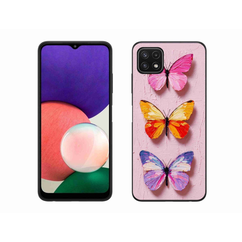 Gélový kryt mmCase na Samsung Galaxy A22 5G - motýlia trojica