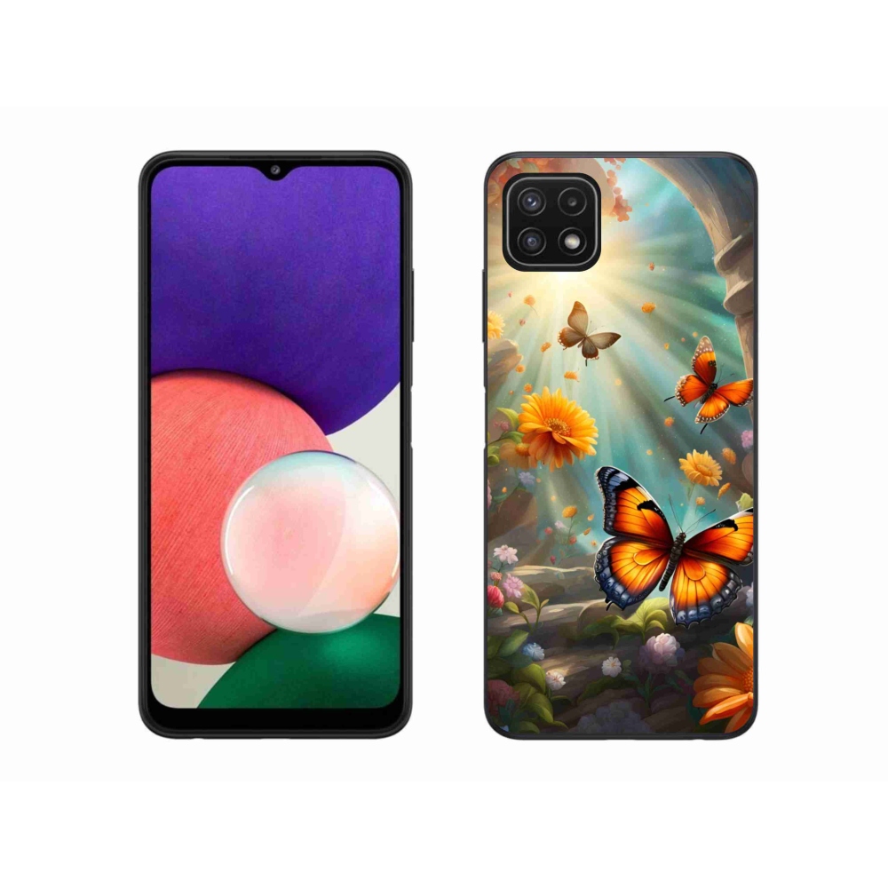 Gélový kryt mmCase na Samsung Galaxy A22 5G - motýlia záhrada 2